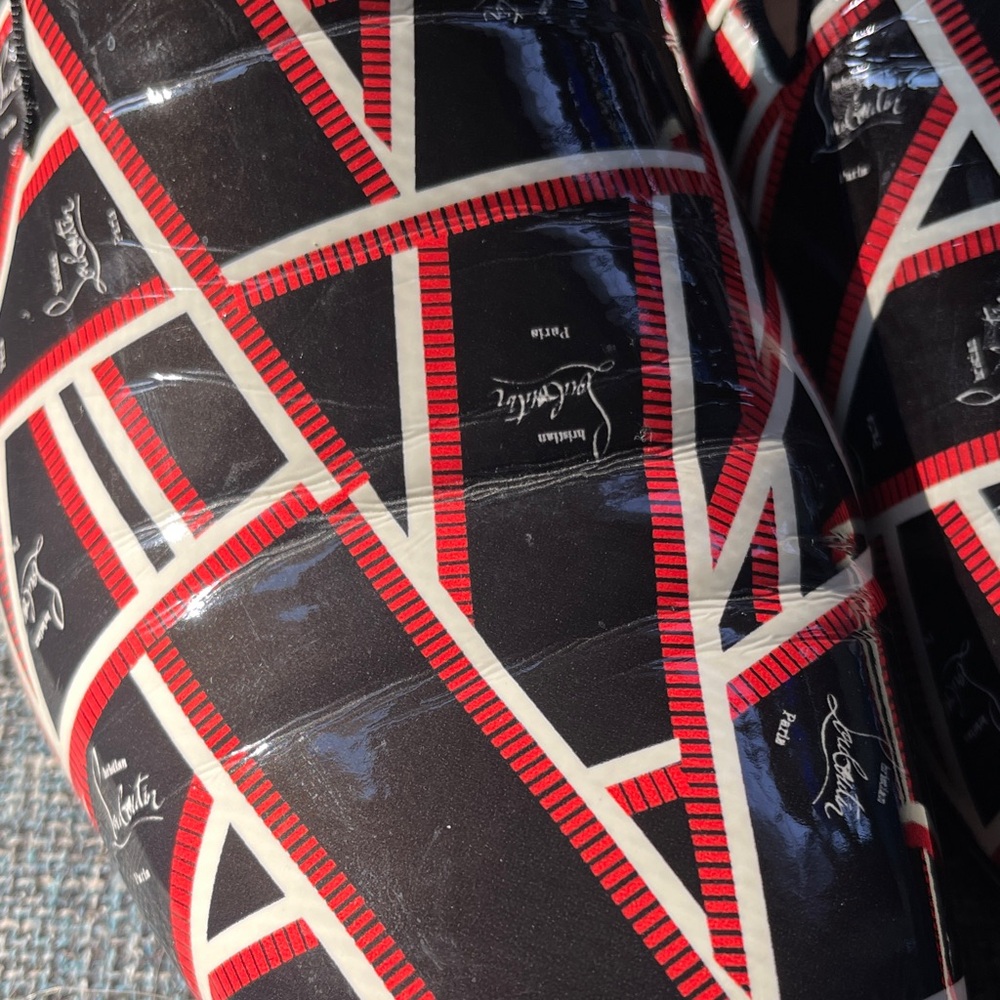Christian Louboutin Black and Red Patterned Loafers - Picture 10 of 15